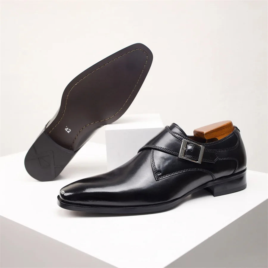 Buckle Pointed Dress Shoes