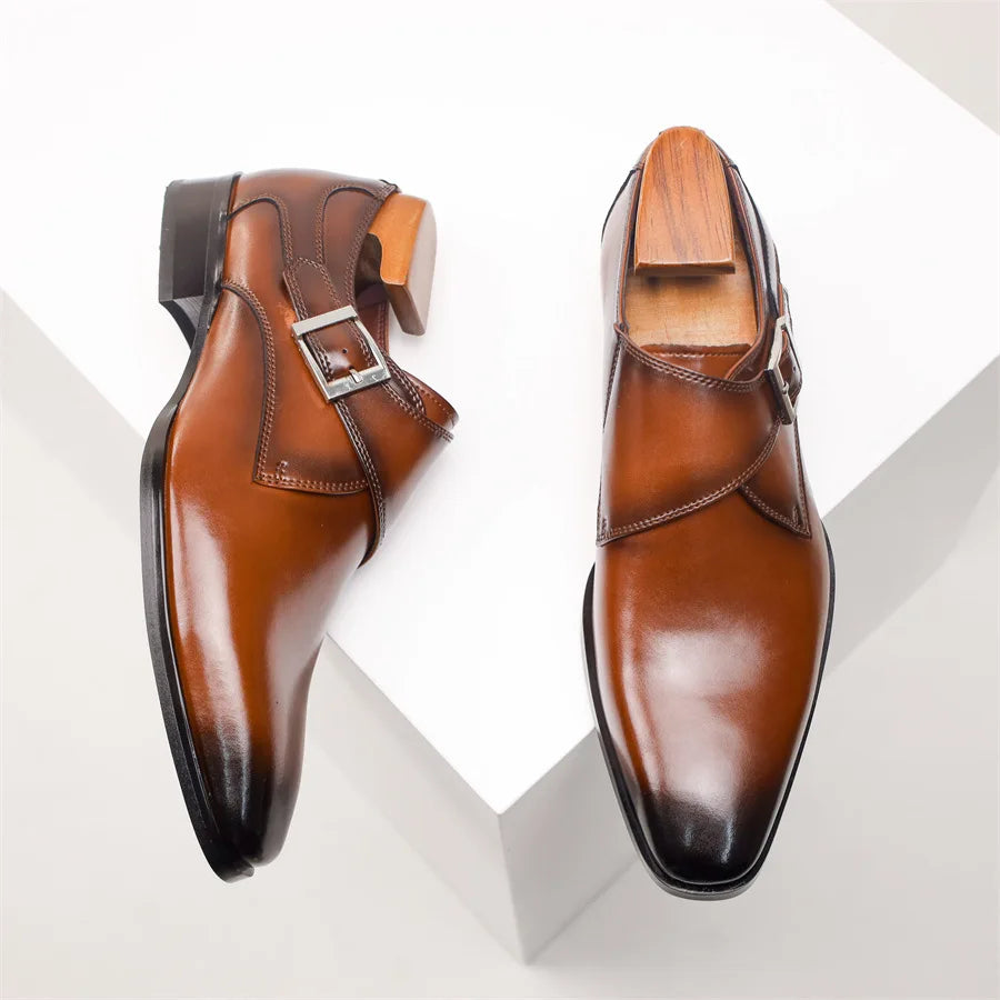 Buckle Pointed Dress Shoes