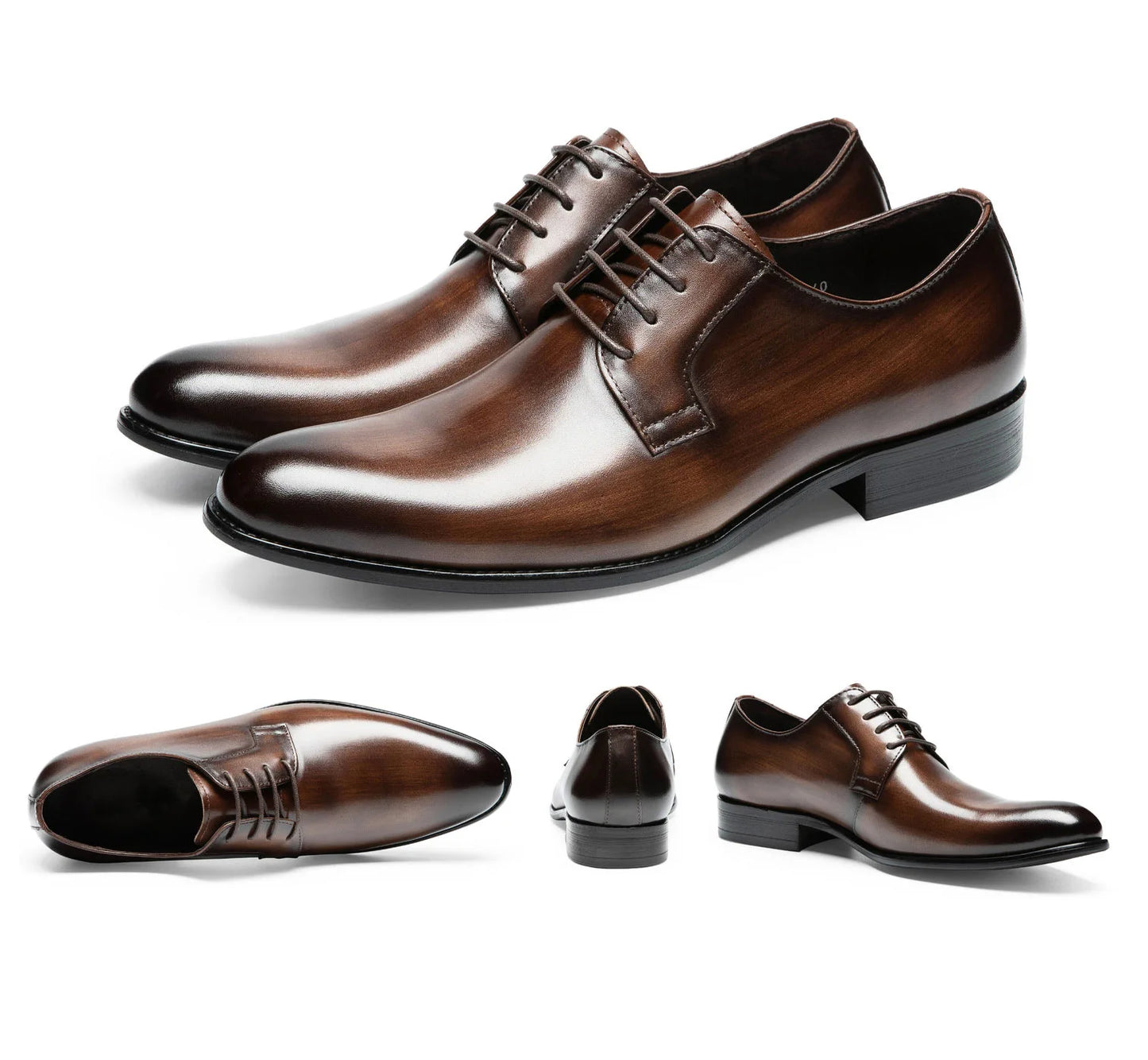 Nobilta Wood Pattern Derby Dress Shoes