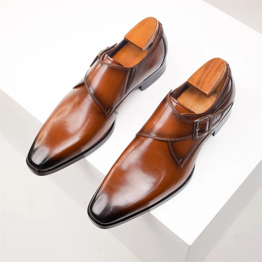 Buckle Pointed Dress Shoes
