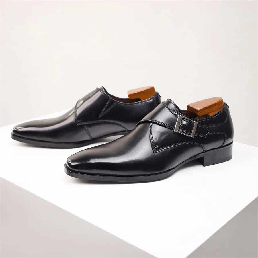 Buckle Pointed Dress Shoes
