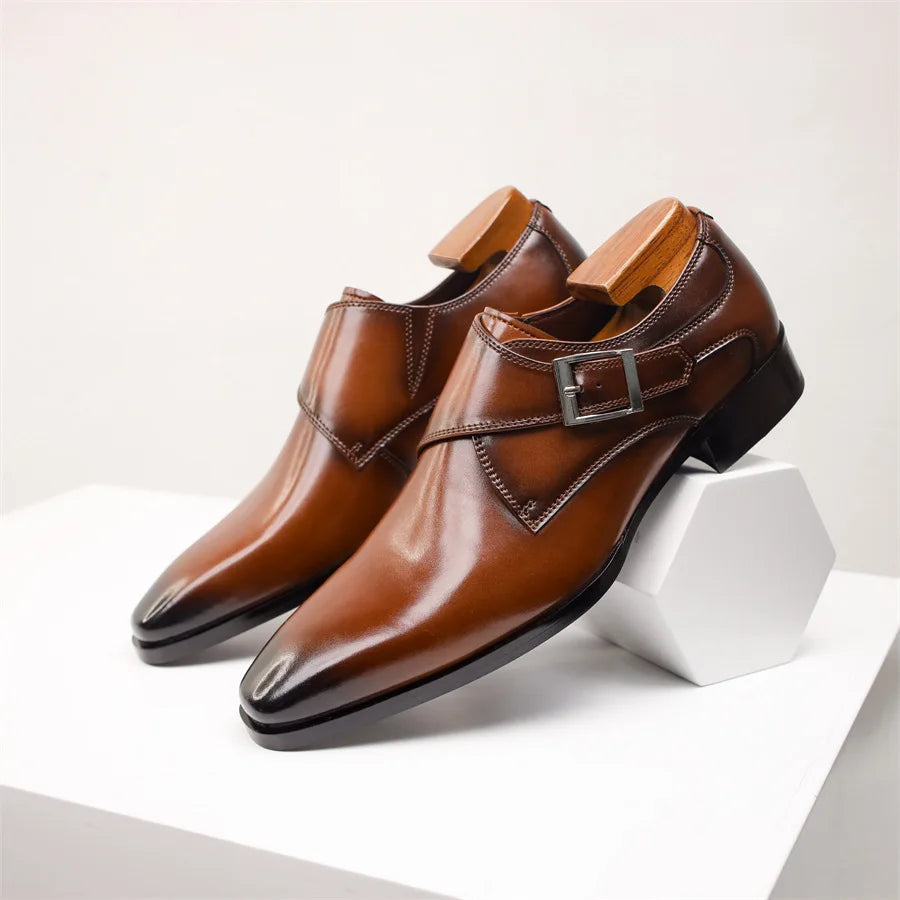 Buckle Pointed Dress Shoes