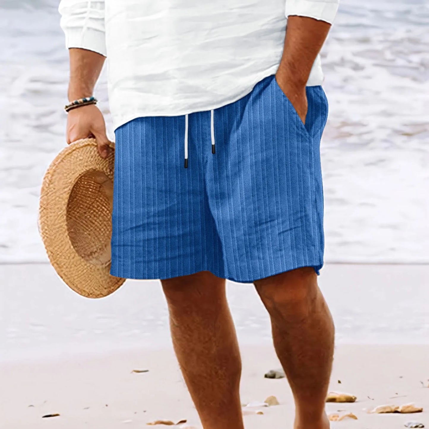 Textured Linen Shorts