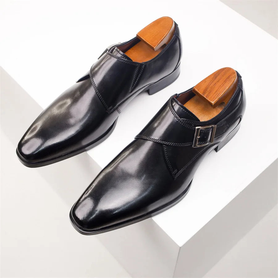 Buckle Pointed Dress Shoes