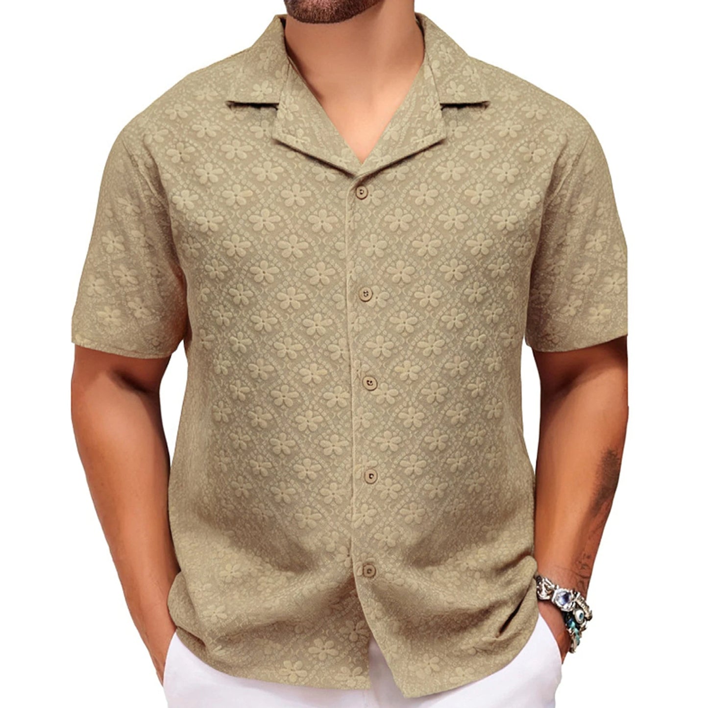 Floral Textured Button Down