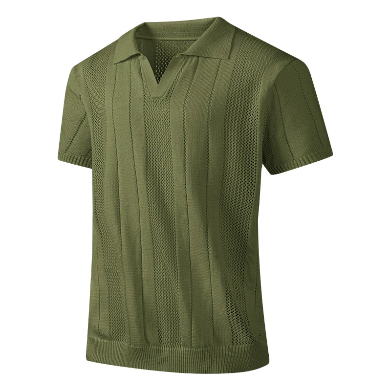 woven striped knitted Polo