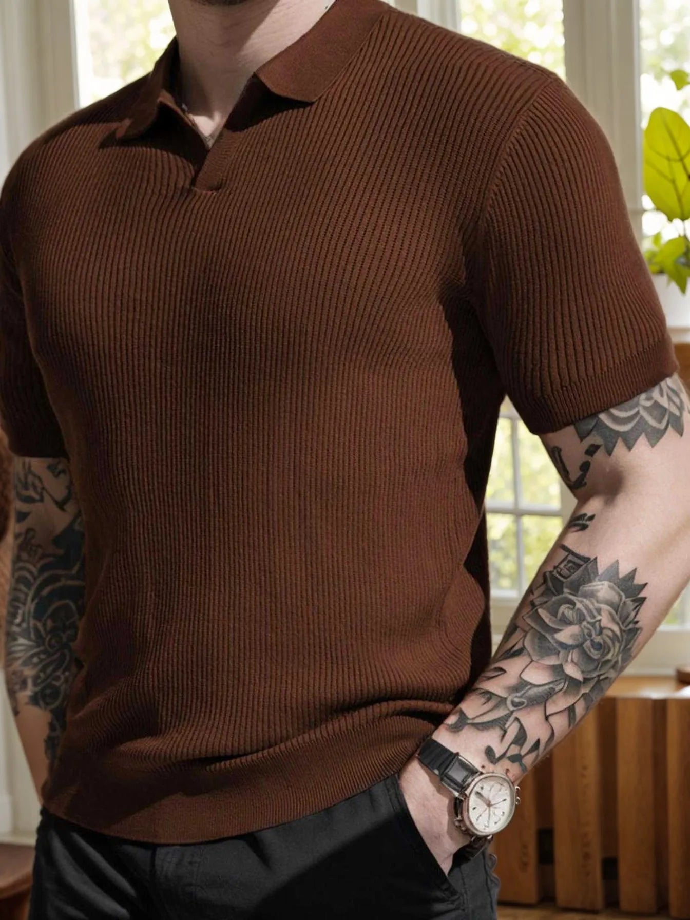 Ripple V-Neck Polo