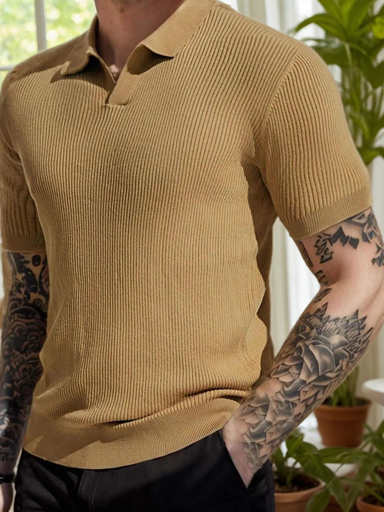 Ripple V-Neck Polo