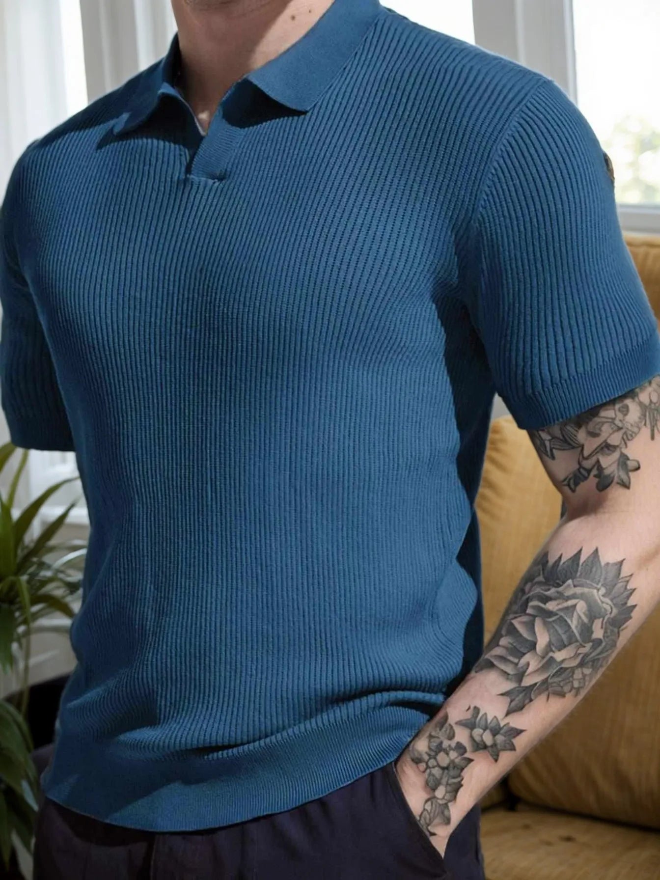 Ripple V-Neck Polo