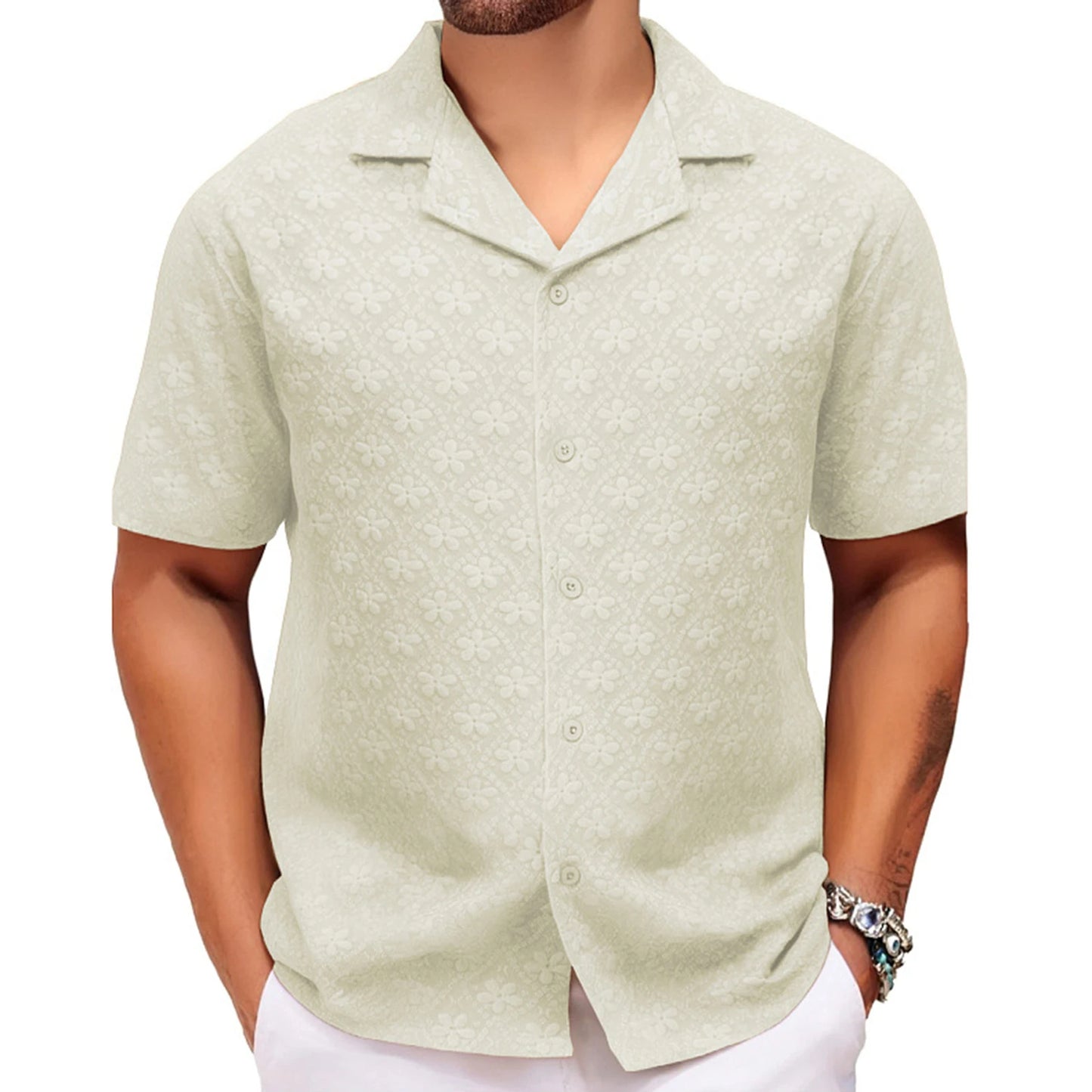Floral Textured Button Down
