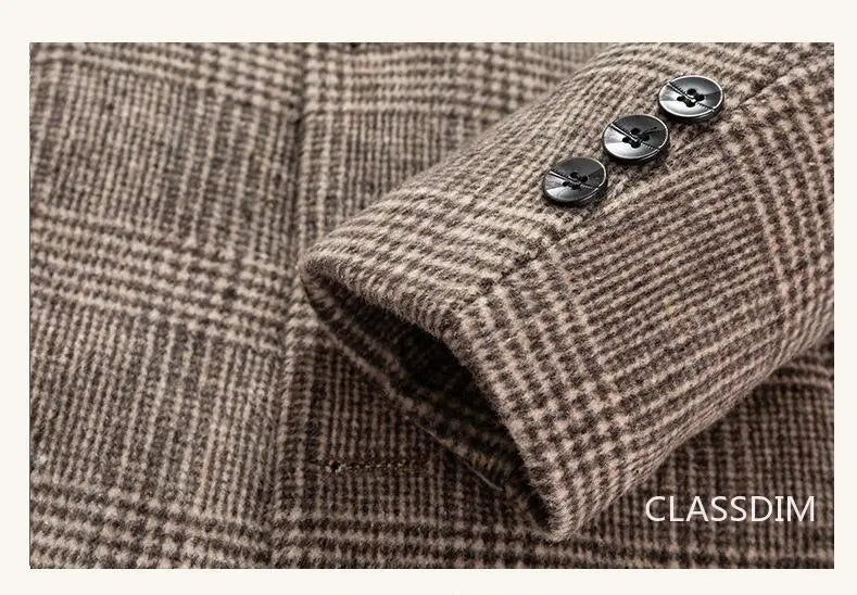 Men Cashmere Wool Blends Long Winter Jackets Trench Coats High Quality Winter Coats Male Business Casual Wool Trench Coats 4XL