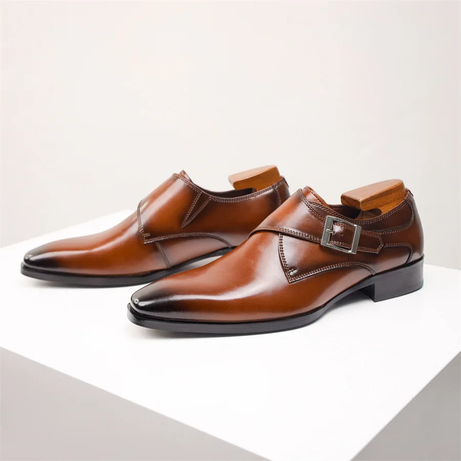 Buckle Pointed Dress Shoes