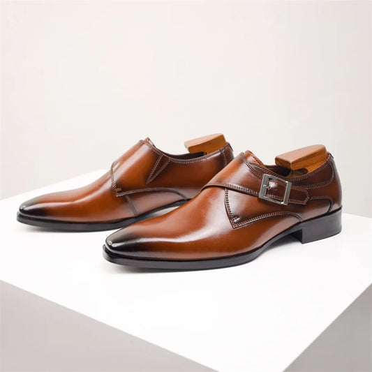 Buckle Pointed Dress Shoes