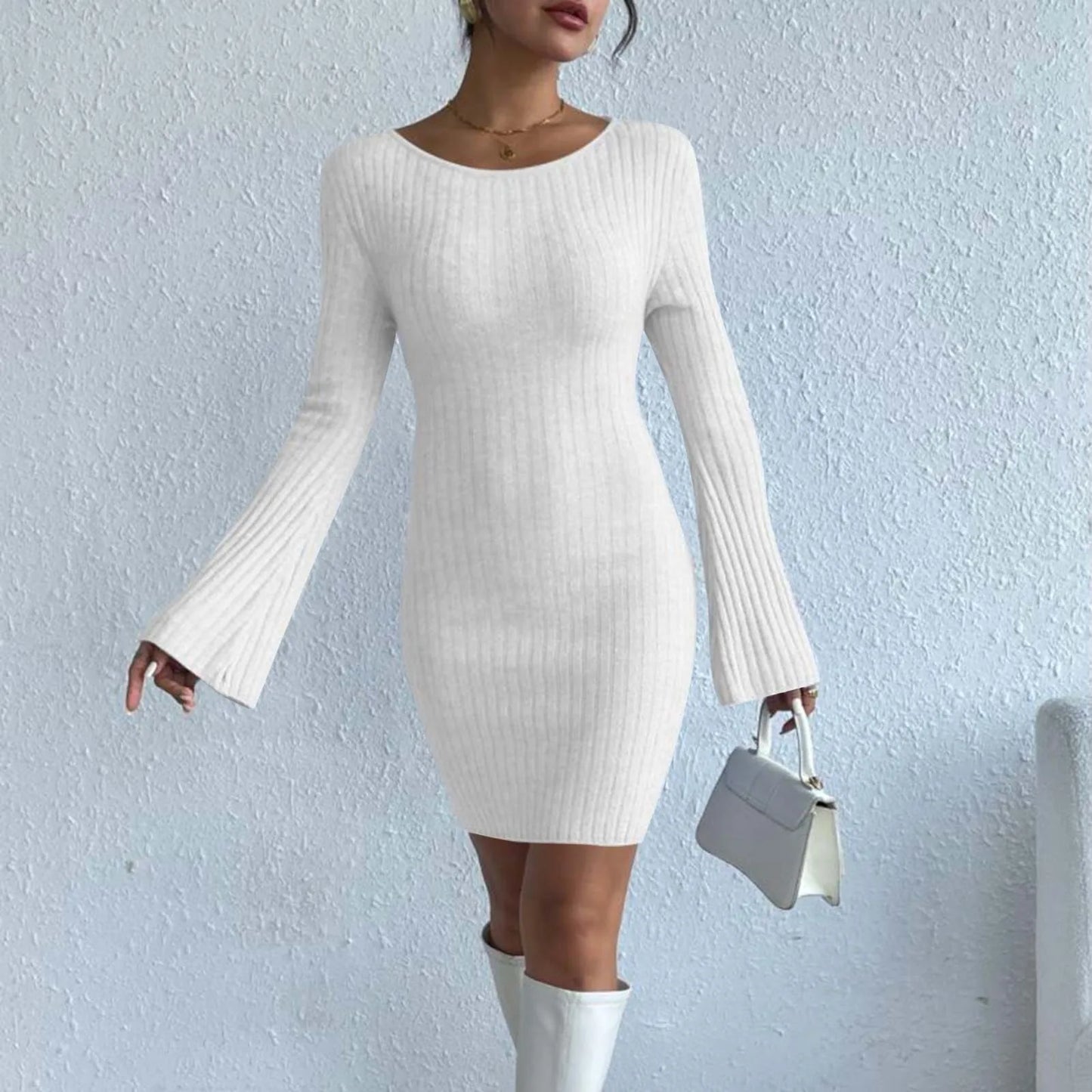 Knitted Backless Dress 2025