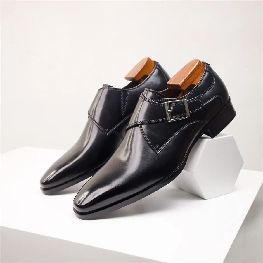 Buckle Pointed Dress Shoes