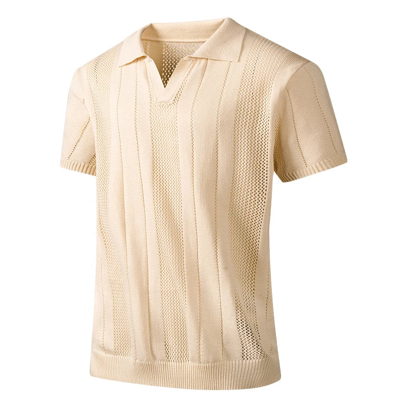 woven striped knitted Polo