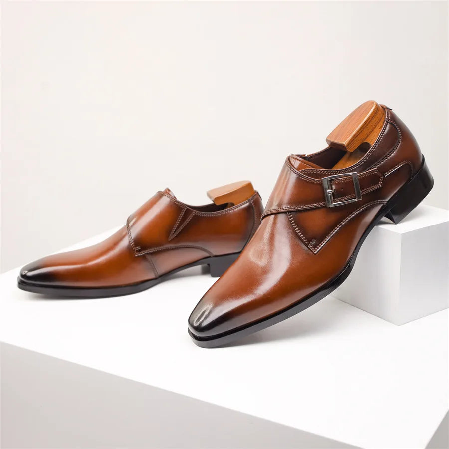 Buckle Pointed Dress Shoes