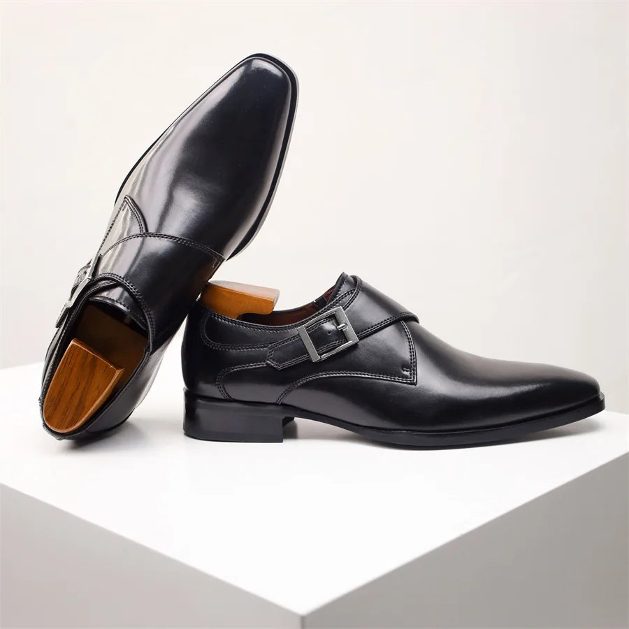 Buckle Pointed Dress Shoes