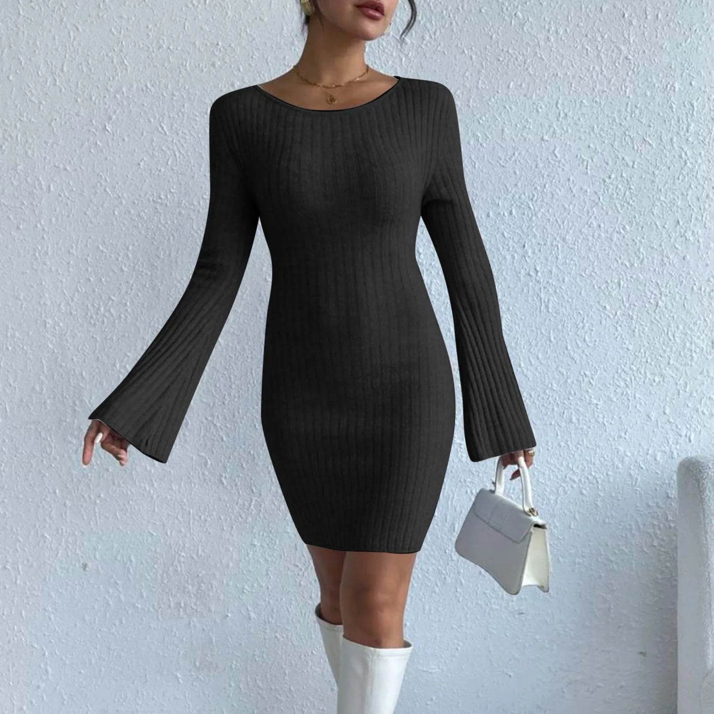 Knitted Backless Dress 2025