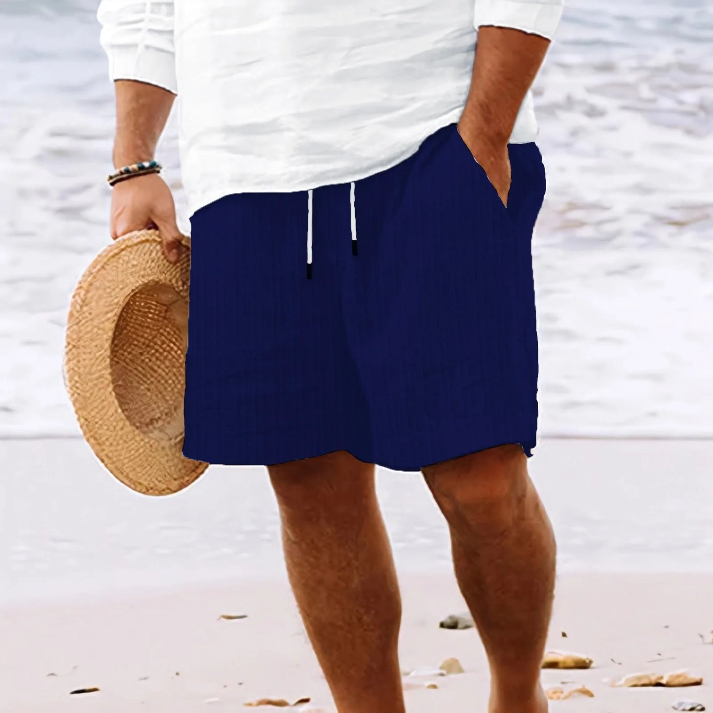 Textured Linen Shorts