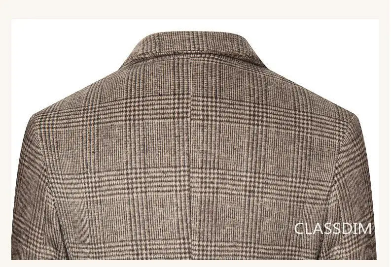 Men Cashmere Wool Blends Long Winter Jackets Trench Coats High Quality Winter Coats Male Business Casual Wool Trench Coats 4XL