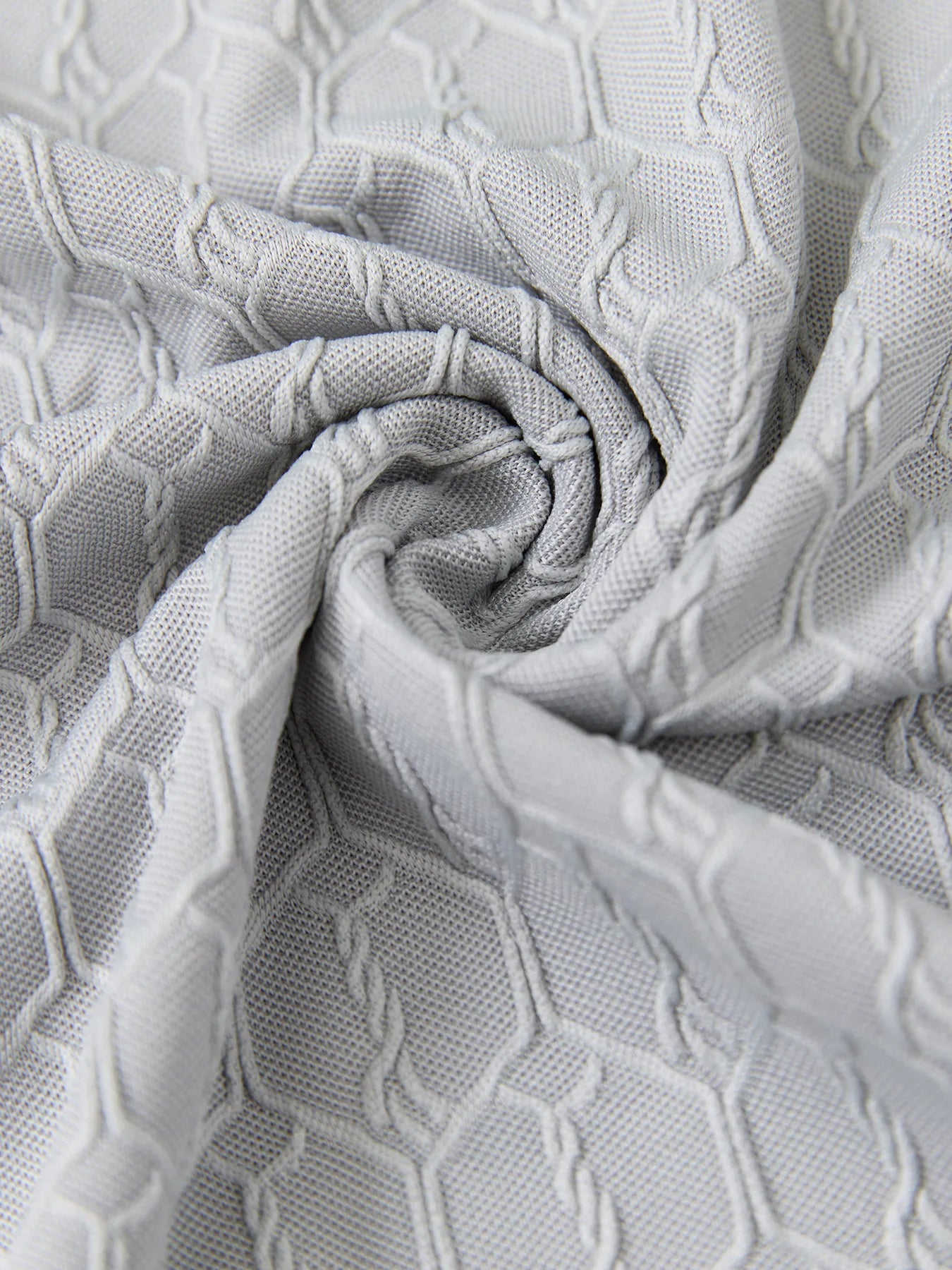 Textured Zipper Polo