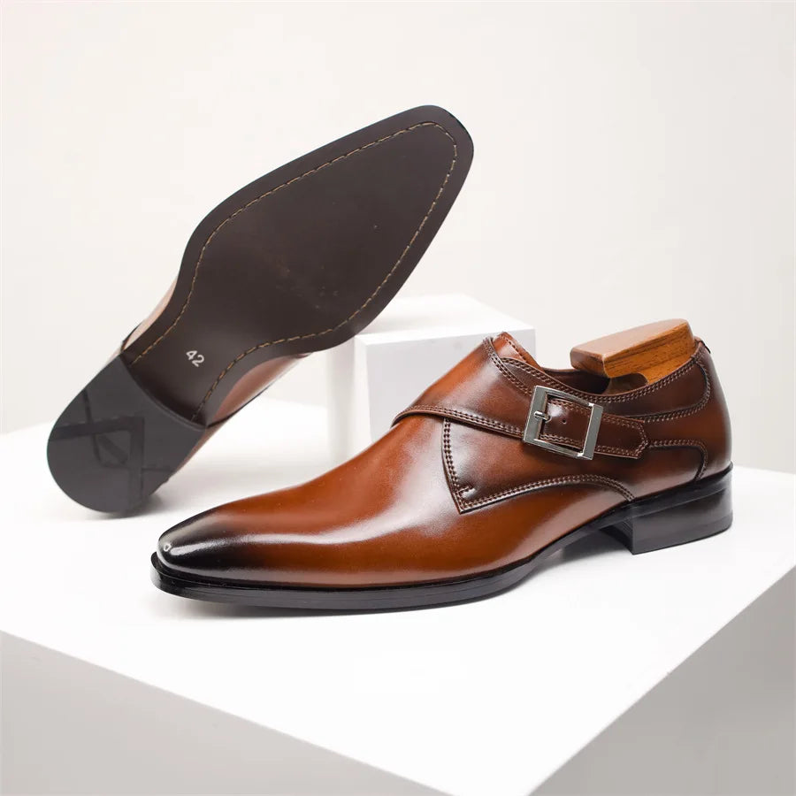 Buckle Pointed Dress Shoes