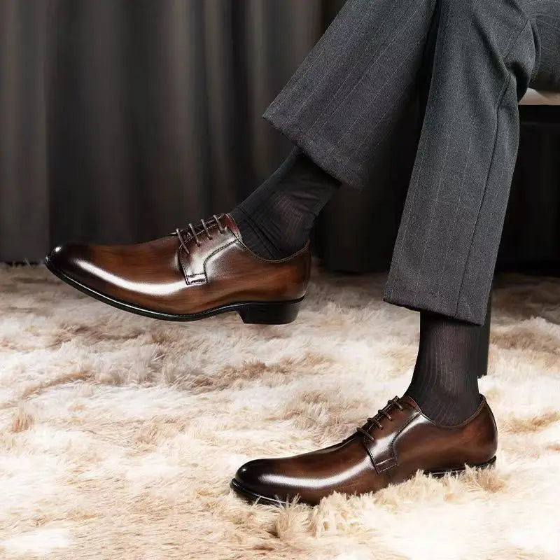 Nobilta Wood Pattern Derby Dress Shoes