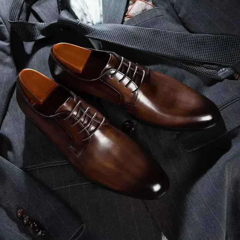 Nobilta Wood Pattern Derby Dress Shoes