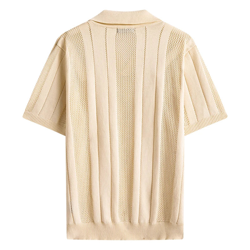 woven striped knitted Polo