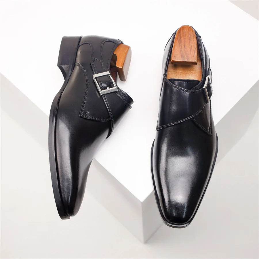 Buckle Pointed Dress Shoes