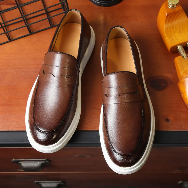 Embossed Leather Loafers