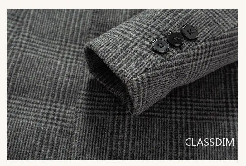 Men Cashmere Wool Blends Long Winter Jackets Trench Coats High Quality Winter Coats Male Business Casual Wool Trench Coats 4XL