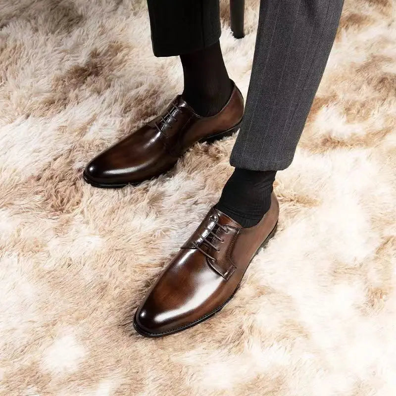 Nobilta Wood Pattern Derby Dress Shoes