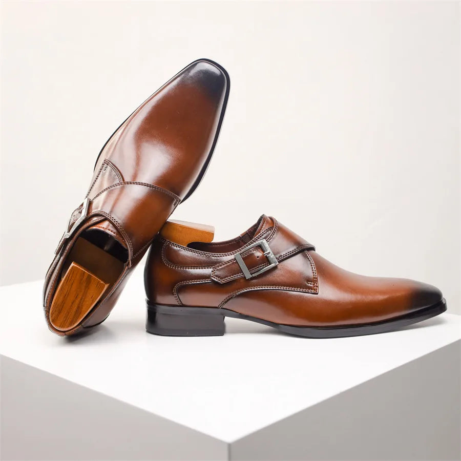 Buckle Pointed Dress Shoes