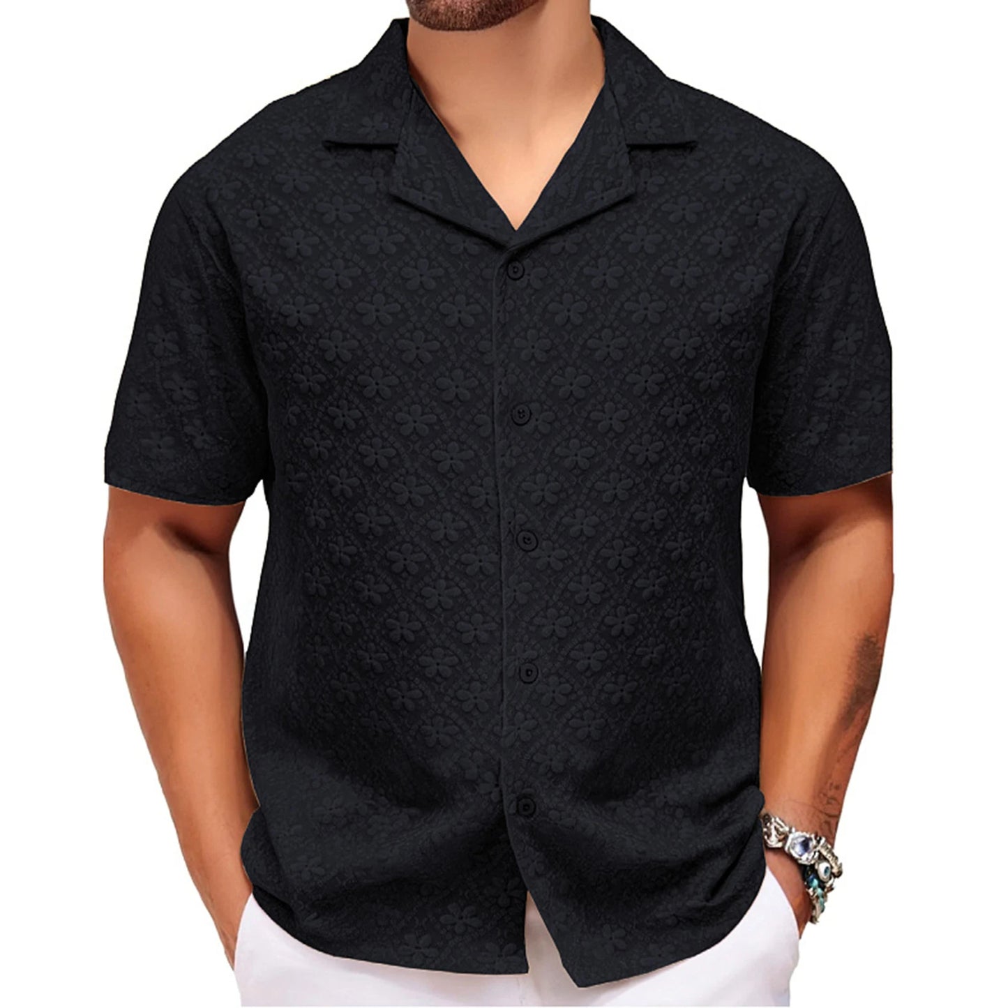 Floral Textured Button Down
