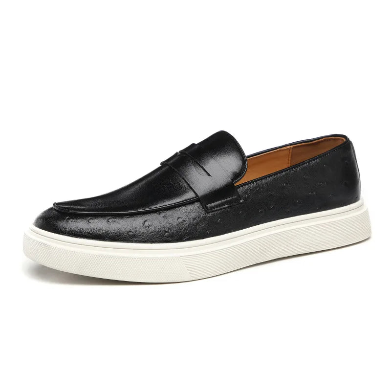 Embossed Leather Loafers