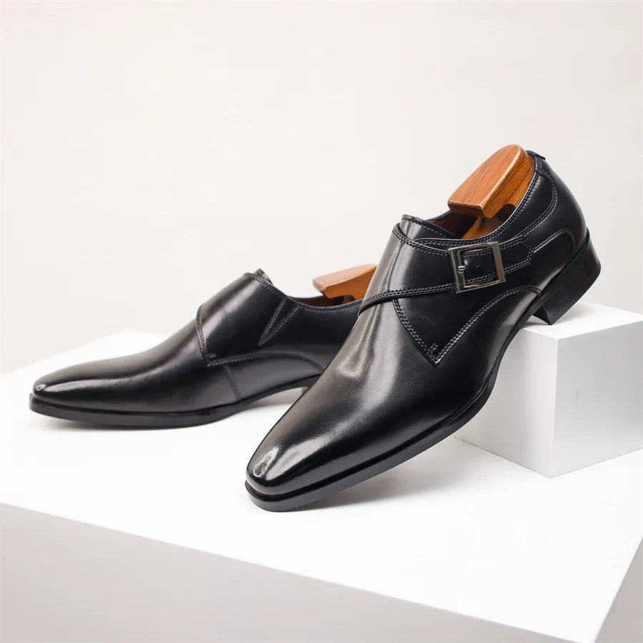 Buckle Pointed Dress Shoes